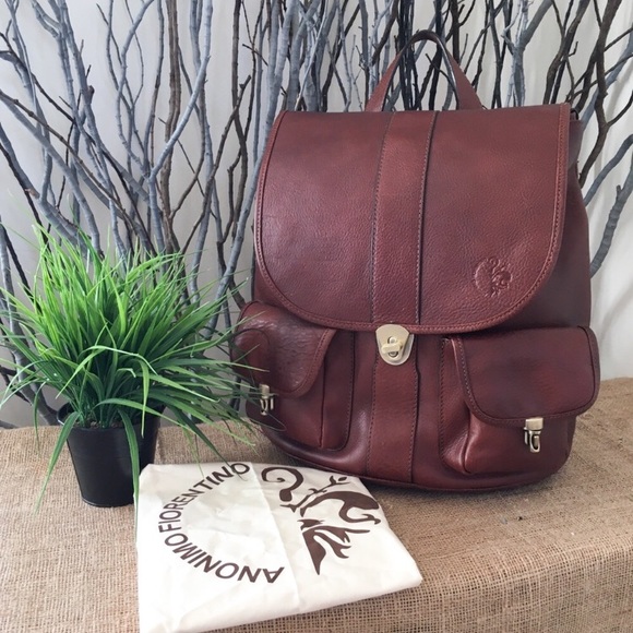 Anonimo Fiorentino Handbags - NWT Vera Pelle Anonimo Fiorentino Leather Backpack